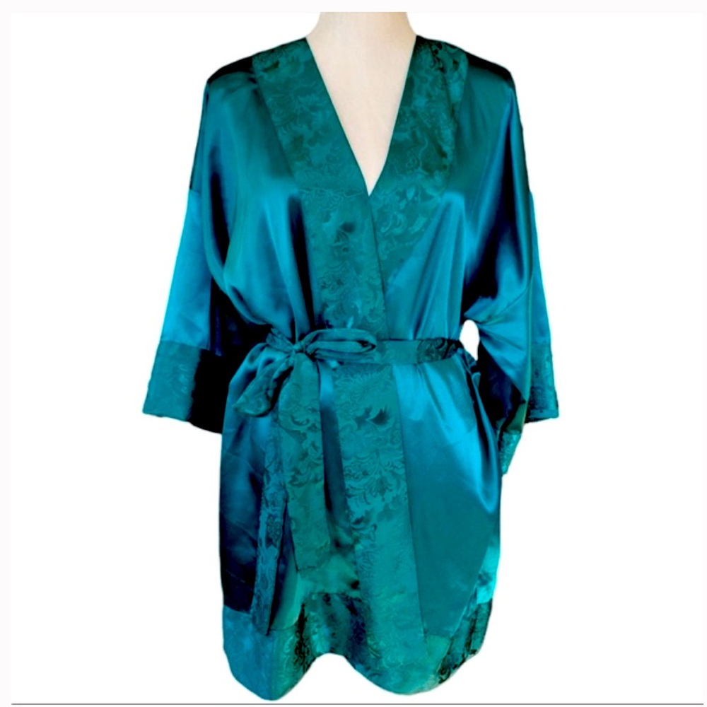 Victoria’s Secret gold label emerald green robe